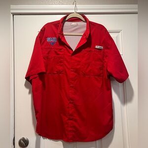 Columbia, red XL SMU PFG shirt